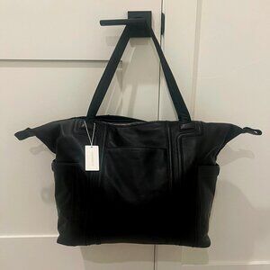 Hammitt Otis Weekender Black Leather Travel Bag